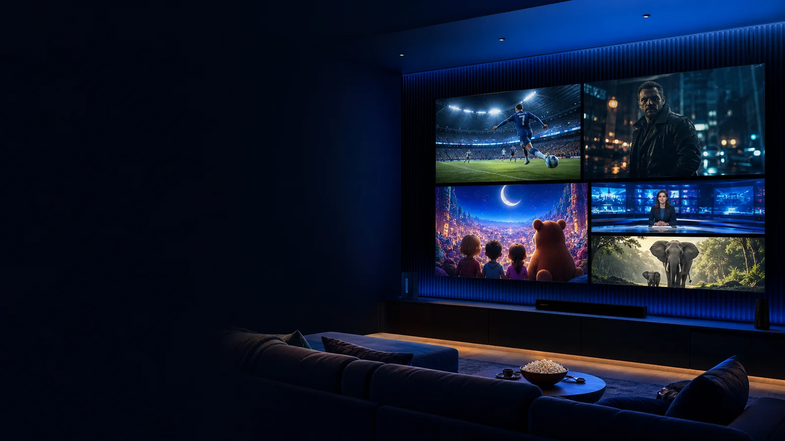 Connected entertainment screens and viewing support